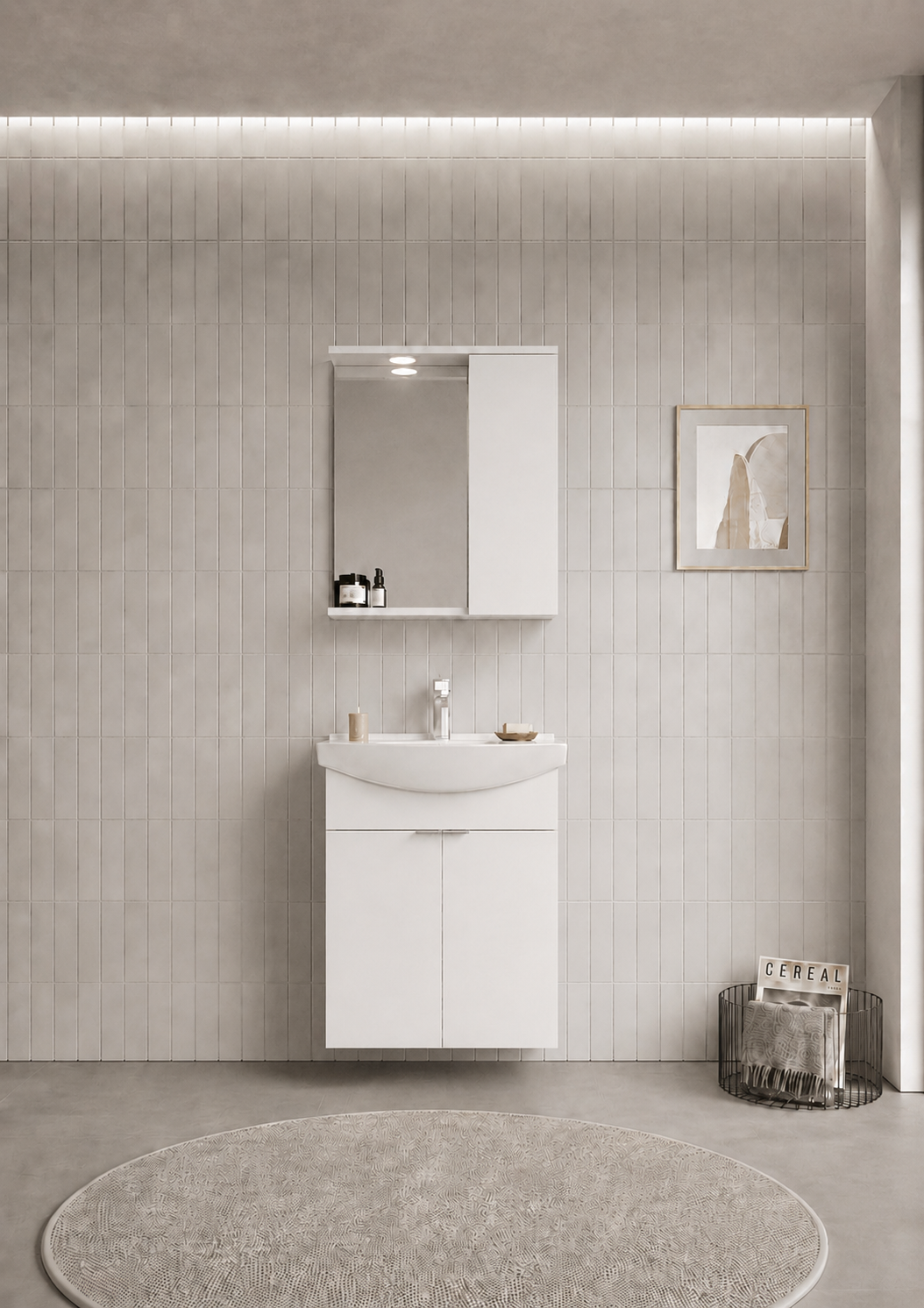 PURUS 65 TKM ASMA TK KUTU P.BEYAZORKA5007972Banyo Dolabı Takımı