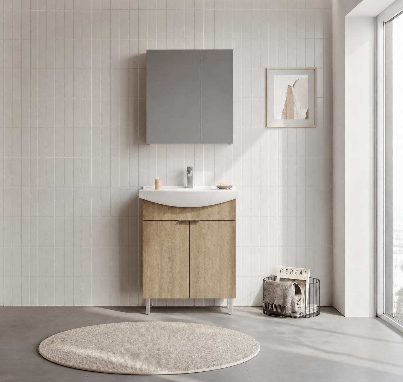 PURUS 65 TKM AYAKLI DOLAPLI BUDVAORKA5008480Banyo Dolabı Takımı