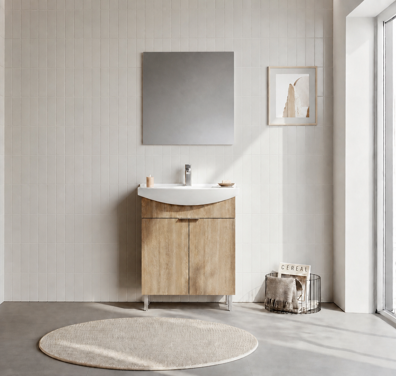 PURUS 65 TKM AYAKLI DZ AYNA BUDVAORKA5008468Banyo Dolabı Takımı