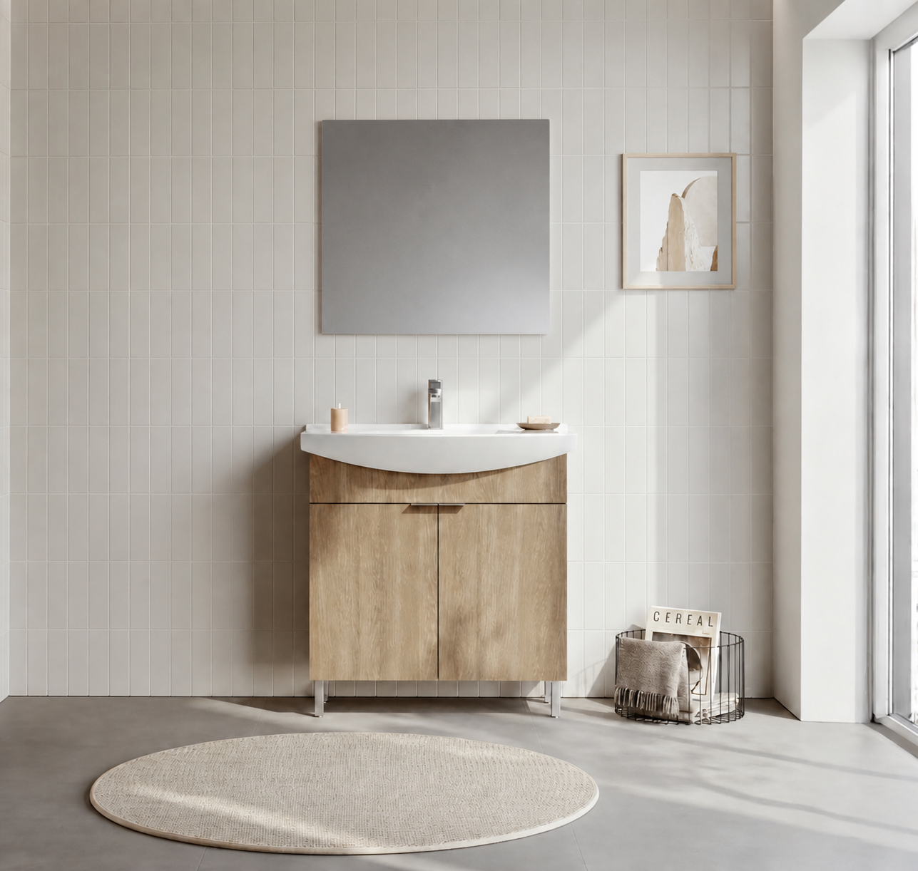PURUS 80 TKM AYAKLI DZ AYNA BUDVAORKA5008471Banyo Dolabı Takımı