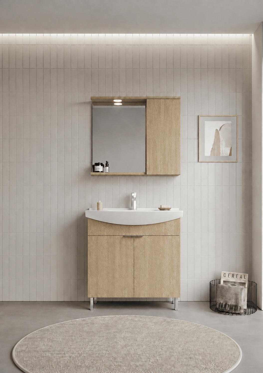 PURUS 80 TKM AYAKLI TEK KUTU BUDVAORKA5008440Banyo Dolabı Takımı