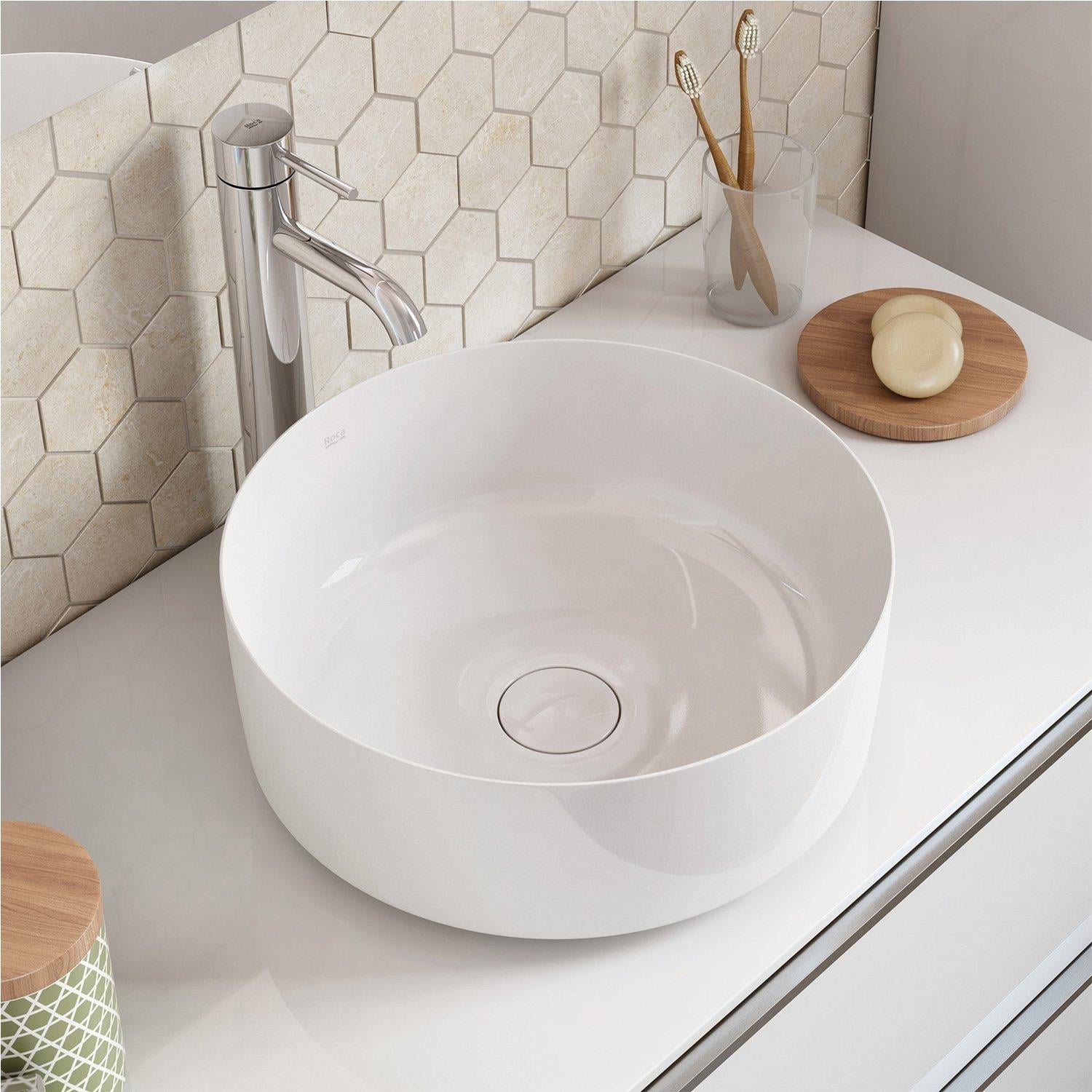Roca Inspira Round Tezgah Üstü Lavabo Beyaz 370 Mm A327523000RocaA327523000Tezgah Üstü Lavabo Modelleri ve Fiyatları | Banyo Dizayn