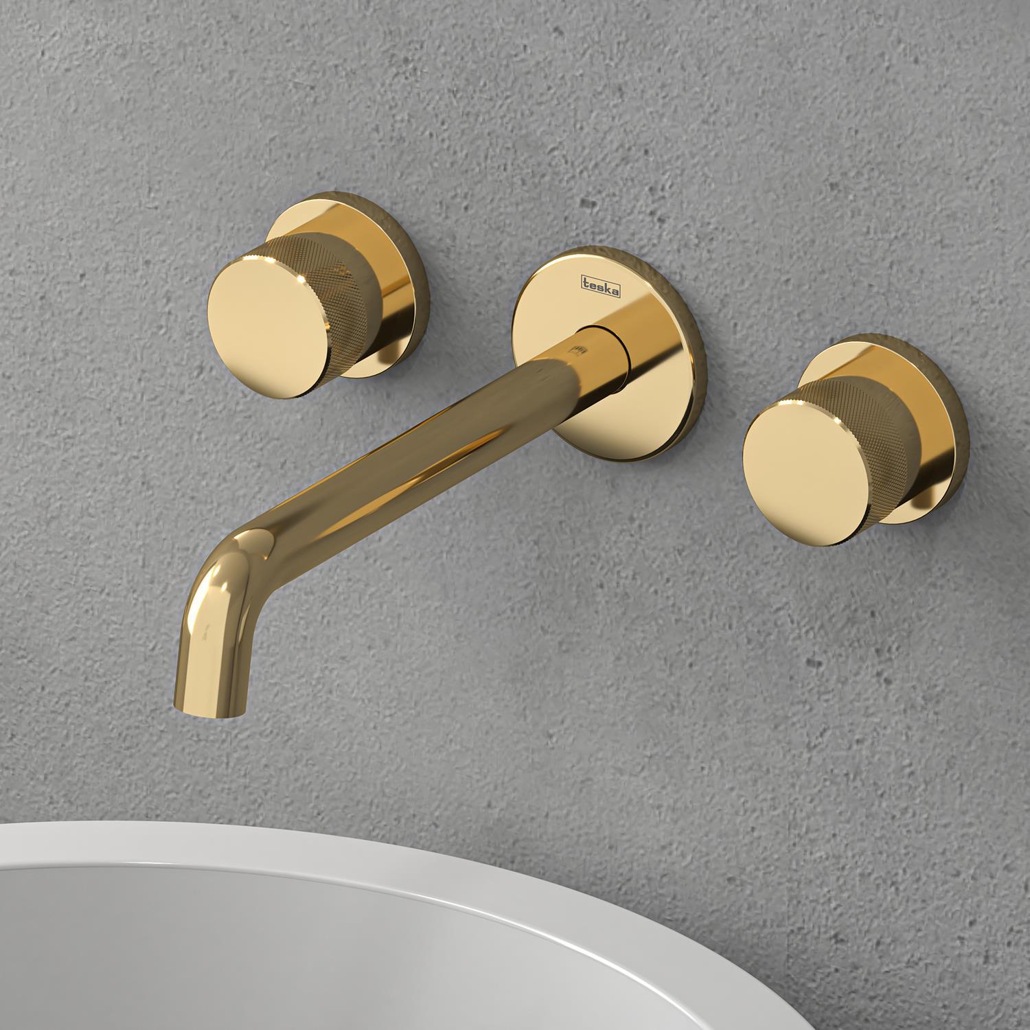 Teska Lavabo Bataryası, Tria, Ankastre, Altın, E5217TeskaE5217Lavabo Bataryaları