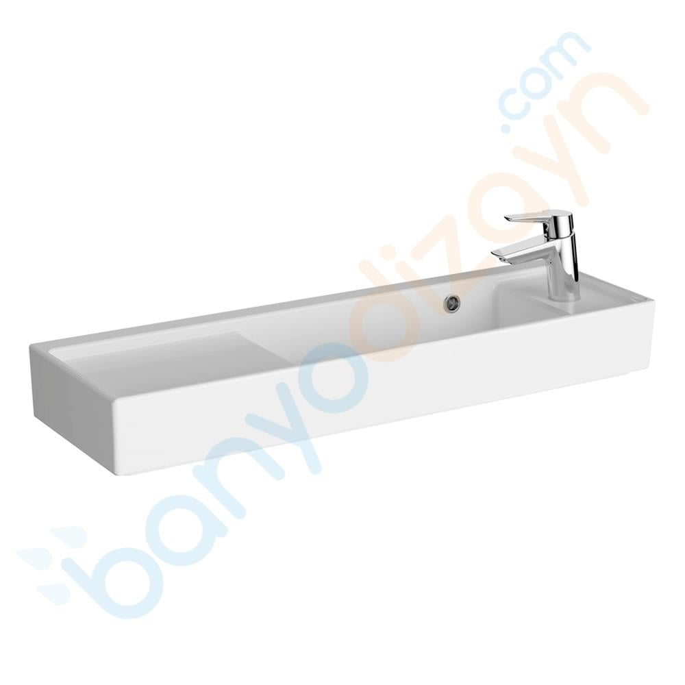 Vitra ArchiPlan Sağdan Armatür Delikli Dar Lavabo, 90x28 cm, 7407B003-0029 VitrA7407B003-0029Standart Lavabo