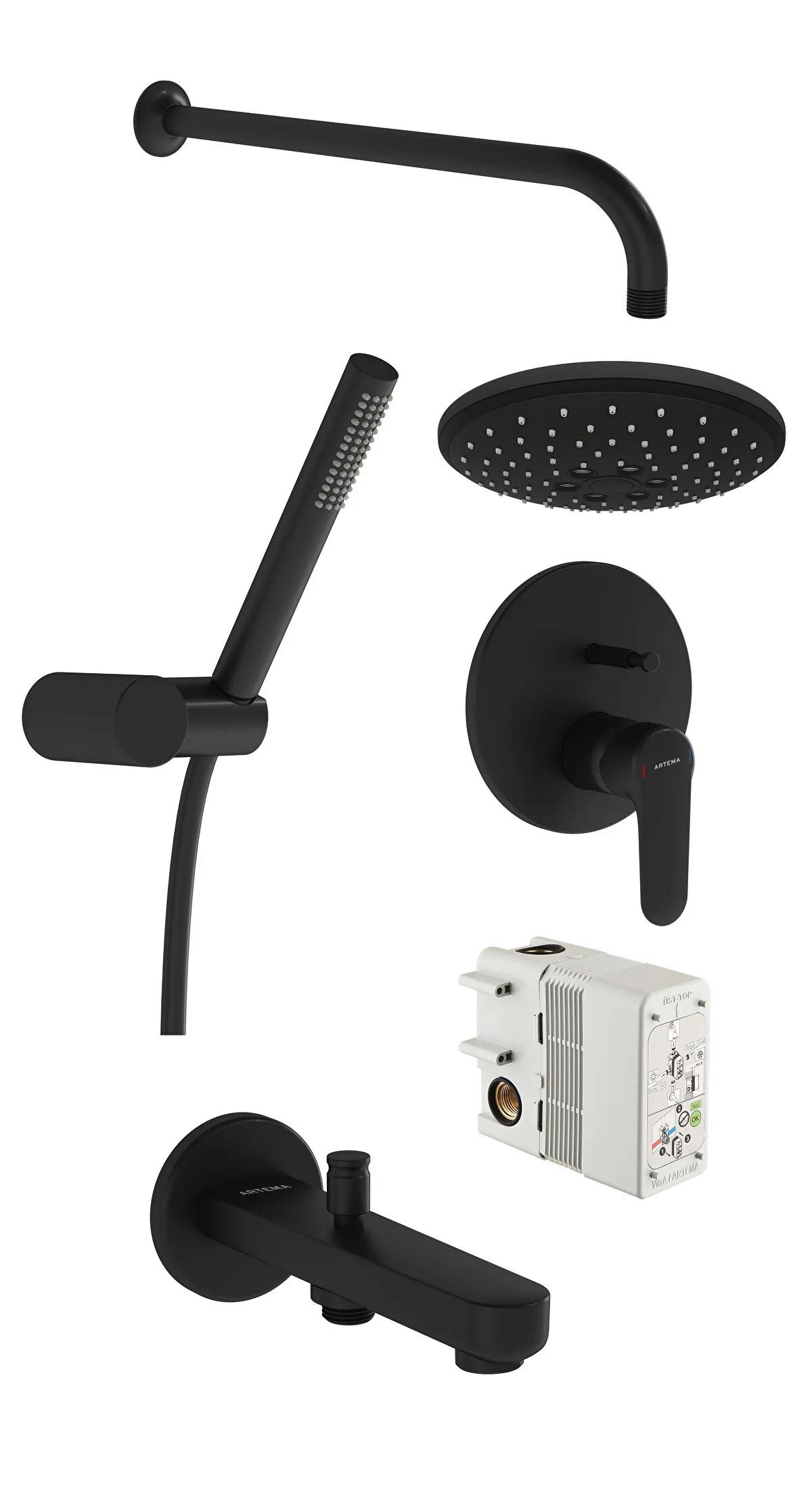 Vitra Banyo Seti, Root Round, Ankastre (Bliss 2F, Origin 1F), Mat Siyah, A4929536VitrAA4929536Ankastre Duş Setleri