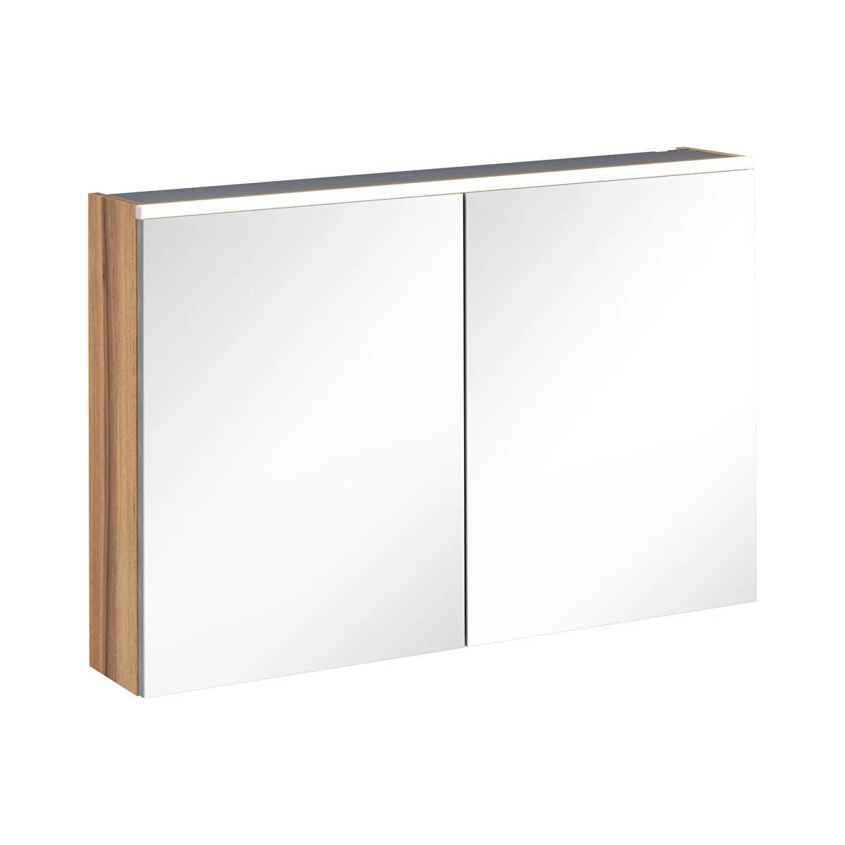 Vitra Core Dolaplı Ayna Üstten Aydınlatmalı, 100 Cm, Hareli Doğal Ahşap 67638VitrA67638Ayna Ve Dolaplı Aynalar