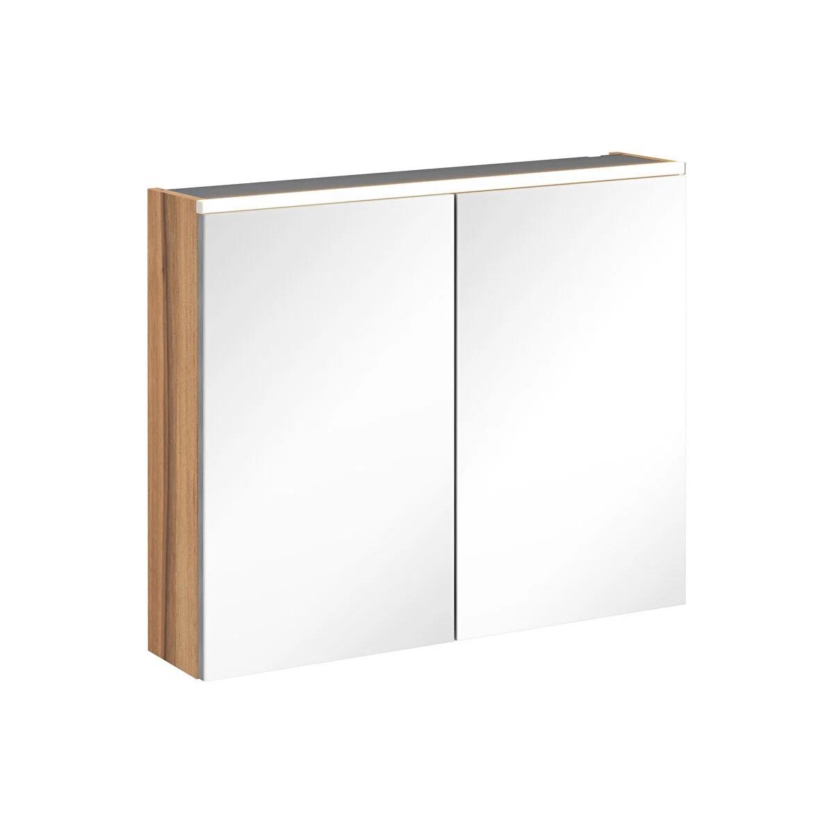 Vitra Core Dolaplı Ayna Üstten Aydınlatmalı, 80 Cm, Hareli Doğal Ahşap 67617VitrA67617Ayna Ve Dolaplı Aynalar