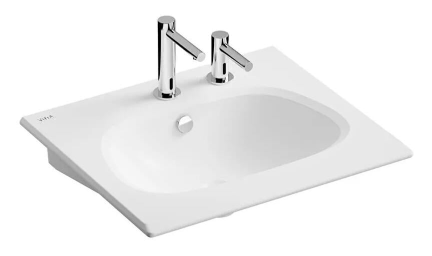 Vitra Lavabo, Frame, Etajerli, 60 cm, Beyaz (Entegre Temassız Sıvı Sabunluk Delikli) 5707B403-1514  (sadece istanbul teslimat için uygundur )VitrA5707B403-1514Etajerli Lavabo