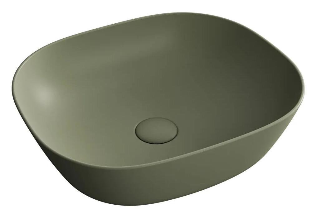 Vitra Lavabo, Plural, Kare, Alçak, Çanak, 45 cm, Mat Yosun Yeşili, 7810B475-0016VitrA7810B475-0016Çanak Lavabo