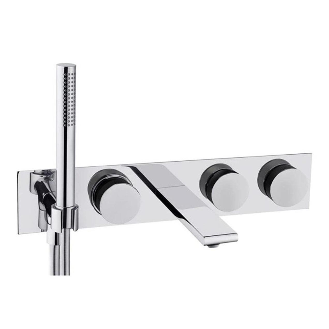 Vitra Memoria Ankastre Banyo Bataryası (3 Yollu Yönlendiricili), Krom - Siyah A4285358VitrAA4285358Ankastre Bataryaları