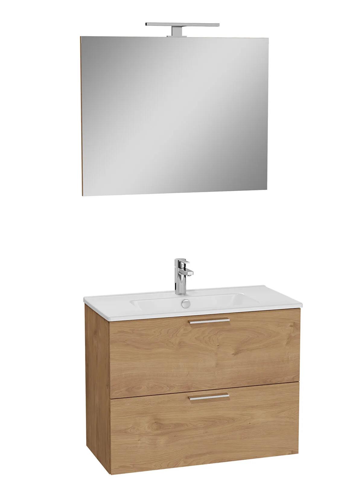 Vitra Mia Banyo Dolabı Seti 80Cm,Çekmeceli Altın Meşe 67093VitrA67093Lavabo Dolabı