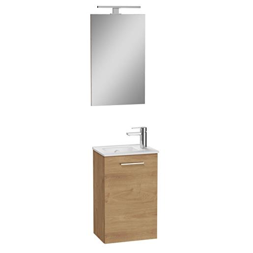 Vitra Mia Demonte Set, 40 cm, Kapaklı, (Lavabo Dolabı, Aydınlatmalı Ayna), Altın Meşe 69565VitrA69565Banyo Dolabı Takımı