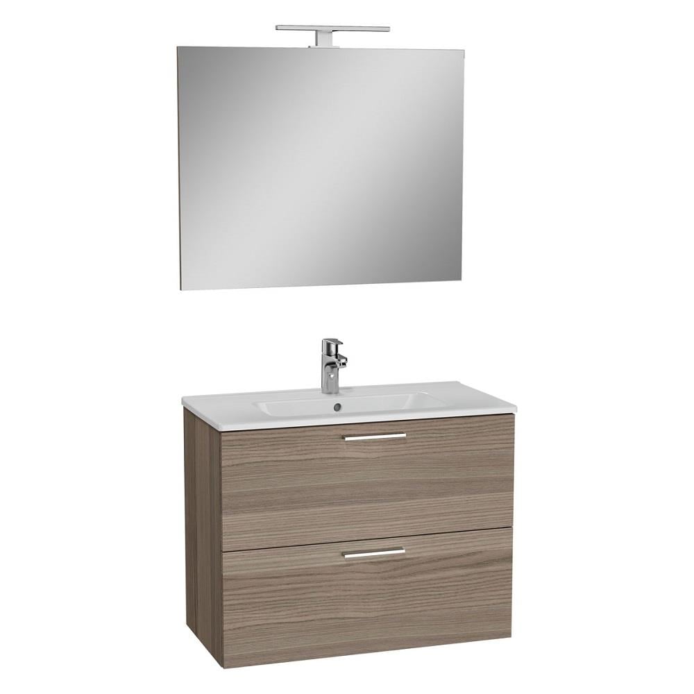 Vitra Mia Demonte Set, 80 Cm, Çekmeceli, (Lavabo Dolabı, Aydınlatmalı Ayna), Cordoba 75101VitrA75101Banyo Dolabı Takımı