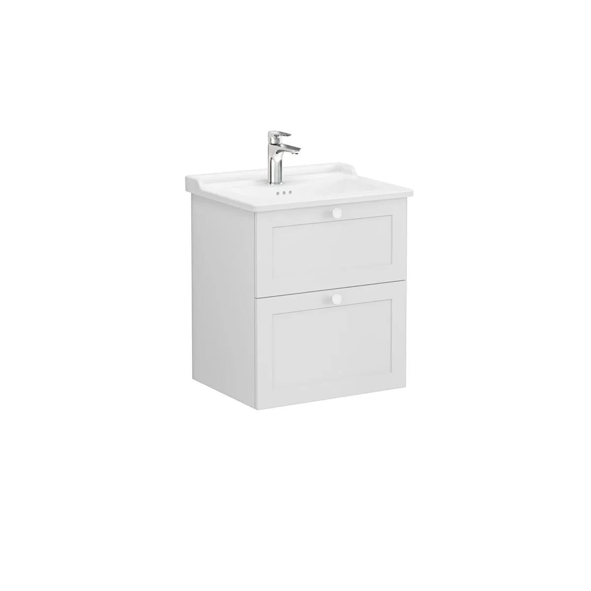 Vitra Root Classic Çift Çekmeceli Lavabo Dolabı 60 Cm Mat Açık Gri (Klasik Lavabo Dahil) 68849VitrA68849Lavabo Dolabı