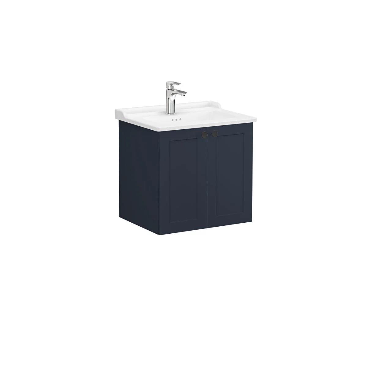 Vitra Root Classic Kapaklı Lavabo Dolabı 60 Cm Mat Lacivert (Klasik Lavabo Dahil) 68706VitrA68706Lavabo Dolabı