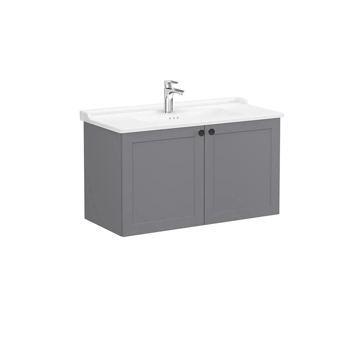 Vitra Root Classic Kapaklı Lavabo Dolabı 100 Cm Mat Gri (Klasik Lavabo Dahil) 68745VitrA68745Lavabo Dolabı