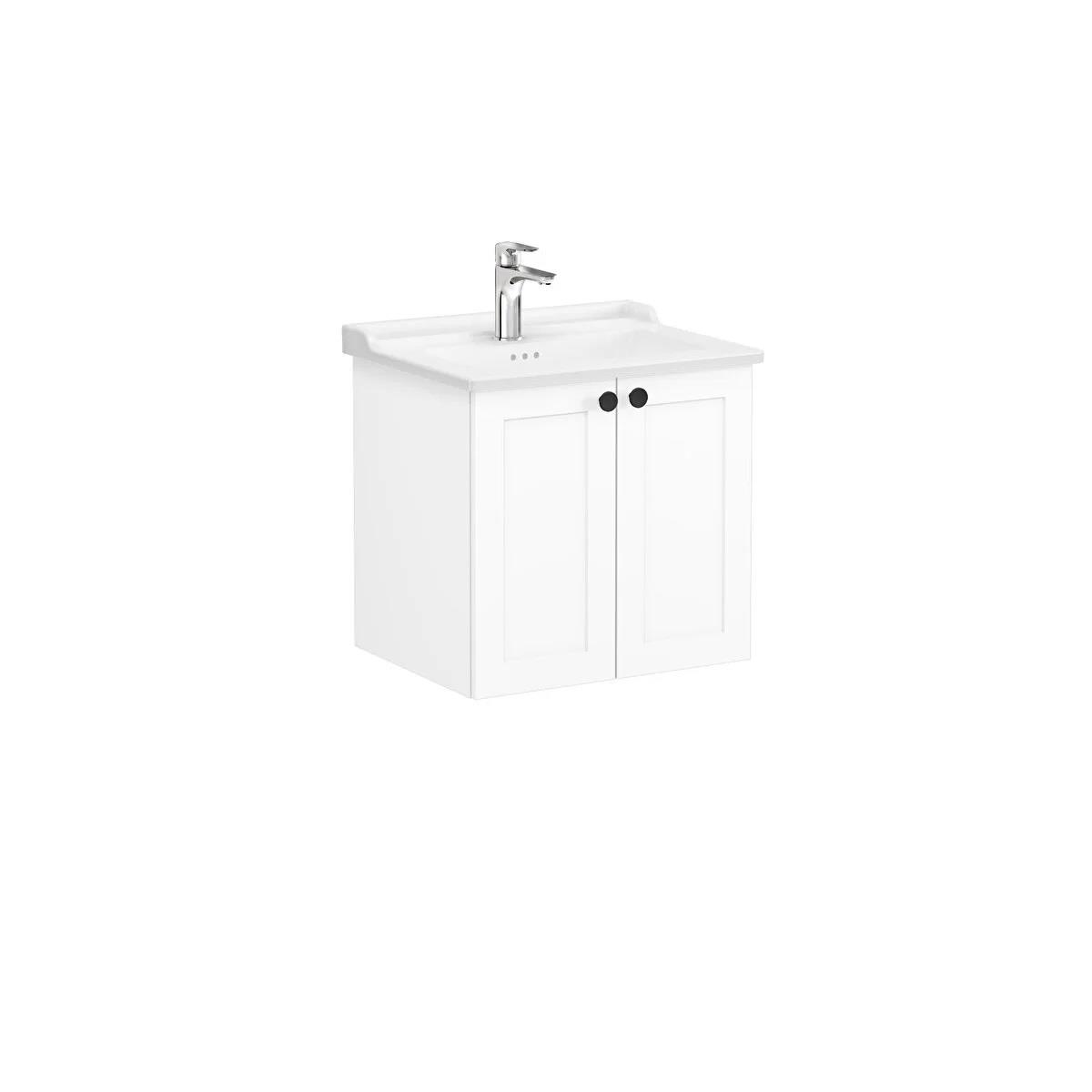 Vitra Root Classic Kapaklı Lavabo Dolabı 60 Cm Mat Beyaz (Klasik Lavabo Dahil) 68701VitrA68701Lavabo Dolabı