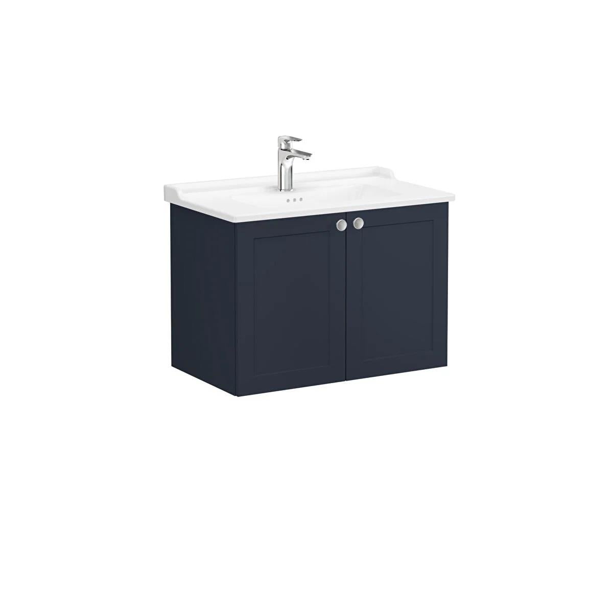 Vitra Root Classic Kapaklı Lavabo Dolabı 80 Cm Mat Lacivert (Klasik Lavabo Dahil) 68727VitrA68727Lavabo Dolabı