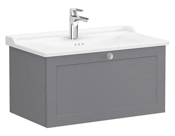 Vitra Root Classic Tek Çekmeceli Lavabo Dolabı, 80 cm, Mat Gri (Klasik Lavabo Dahil) 68808VitrA68808Lavabo Dolabı