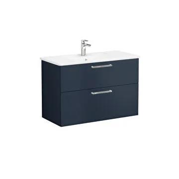 Vitra Root Flat İki Çekmeceli Lavabo 68304 Dolabı 100 Cm Mat Lacivert (Köşeli Lavabo Dahil) 68309VitrA68309Lavabo Dolabı