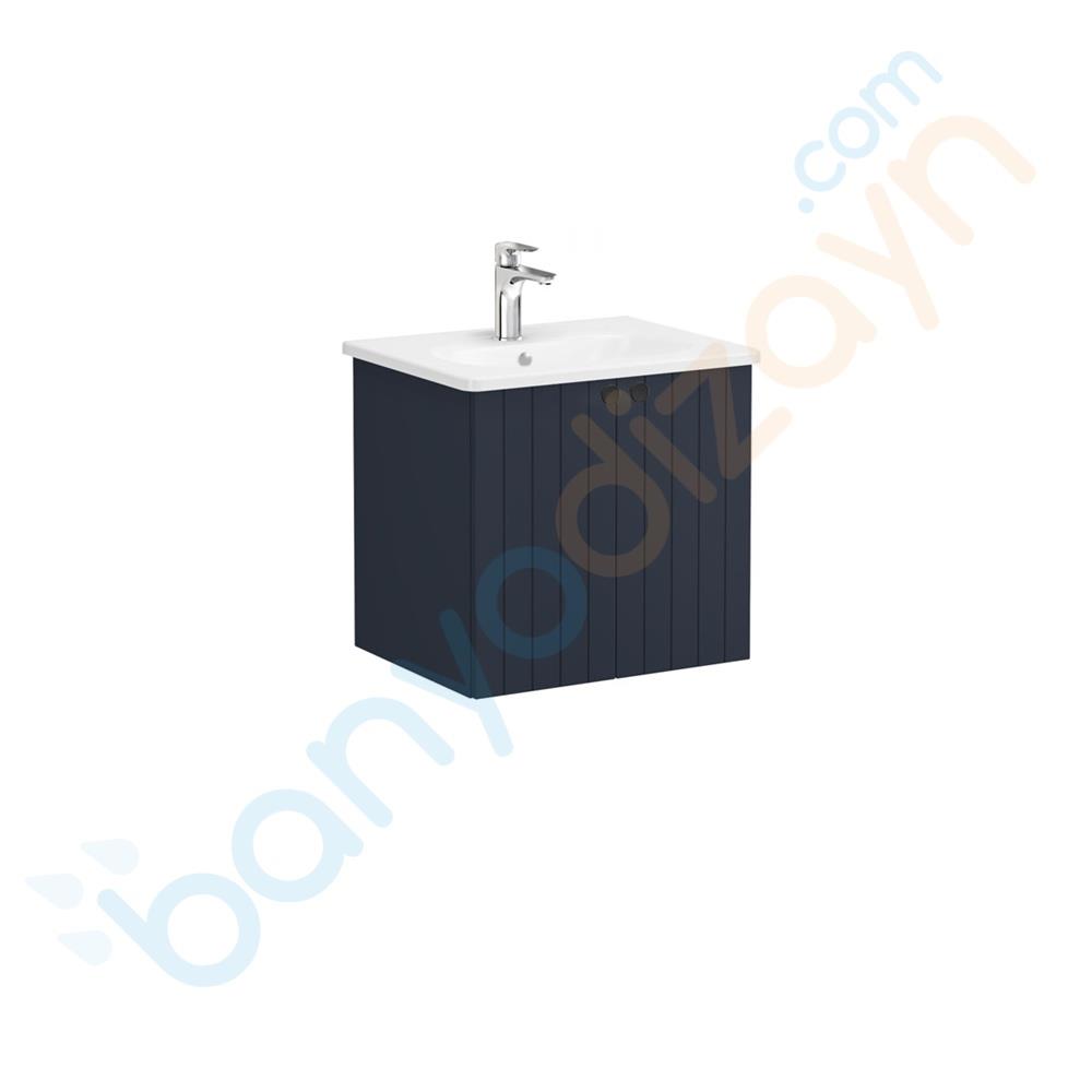 Vitra Root Groove Kapaklı Lavabo Dolabı, 60 cm, Mat Lacivert (Yuvarlak Lavabo Dahil), 69273 VitrA69273Lavabo Dolabı