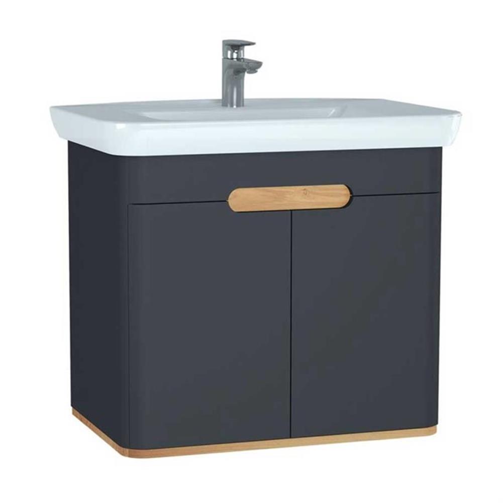 Vitra Sento Kapaklı Lavabo Dolabı, Ayaksız, 80 Cm, Mat Antrasit 60809VitrA60809Lavabo Dolabı