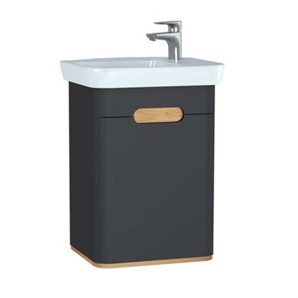Vitra Sento Lavabo Dolabı, 50 Cm, Kapaklı, Mat Antrasit, Sol 60803VitrA60803Lavabo Dolabı