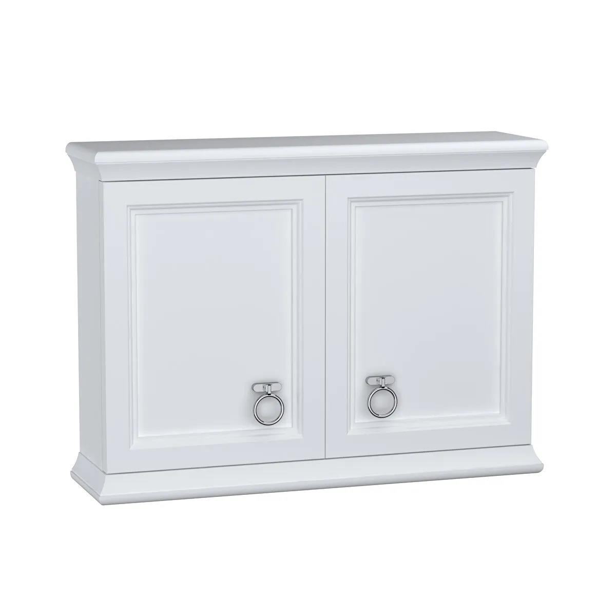 Vitra Valarte Üst Dolap Krom Kulplu, 75 cm, Mat Beyaz, 62255 VitrA62255Banyo Dolabı Takımı