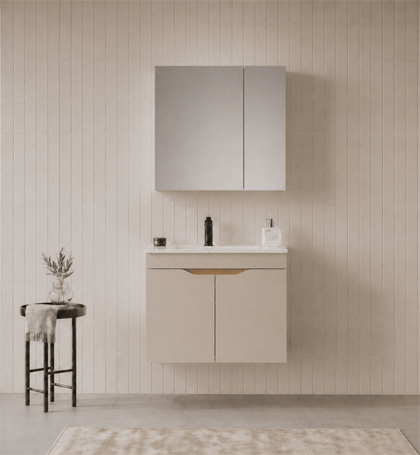 Kanaページ Orka Lena 65 cm Çöl beji Banyo Dolabı Takımı (Kapaklı ,Dolaplı