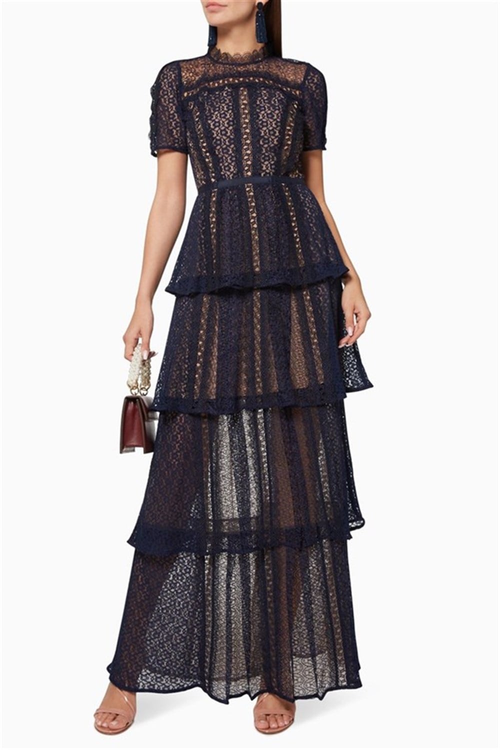 Lacivert Maxi Elbise