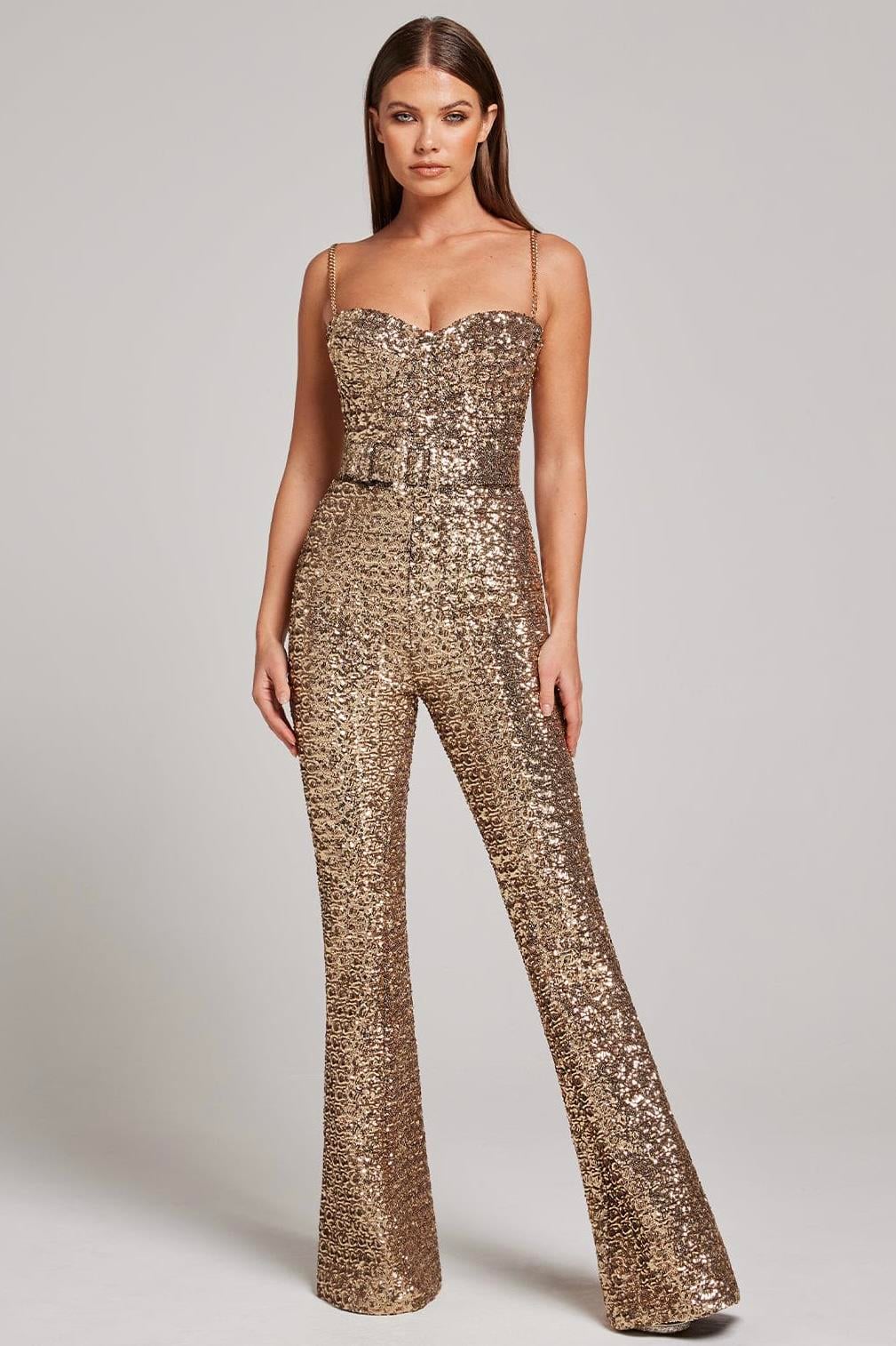 Payetli Kemerli Gold Tulum