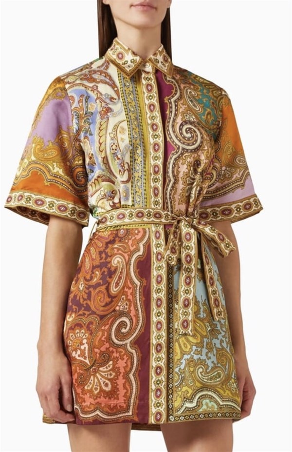 Desenli Mini Elbise