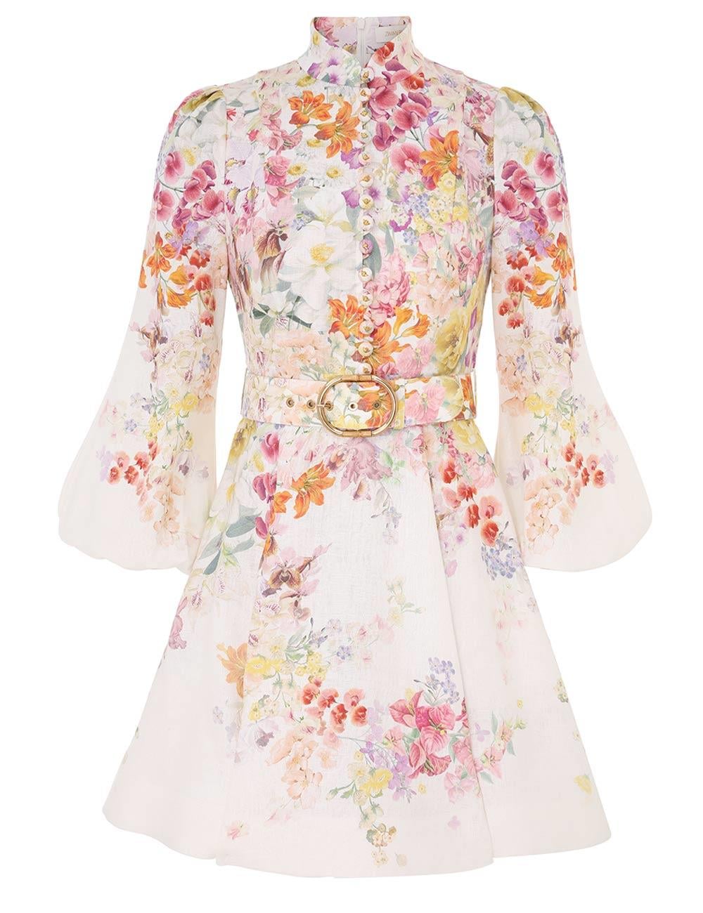 Çiçek Desenli Mini Elbise
