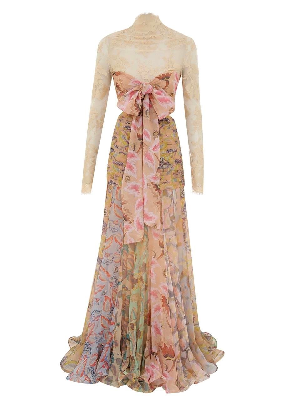 Fiyonk Detaylı Maksi Elbise