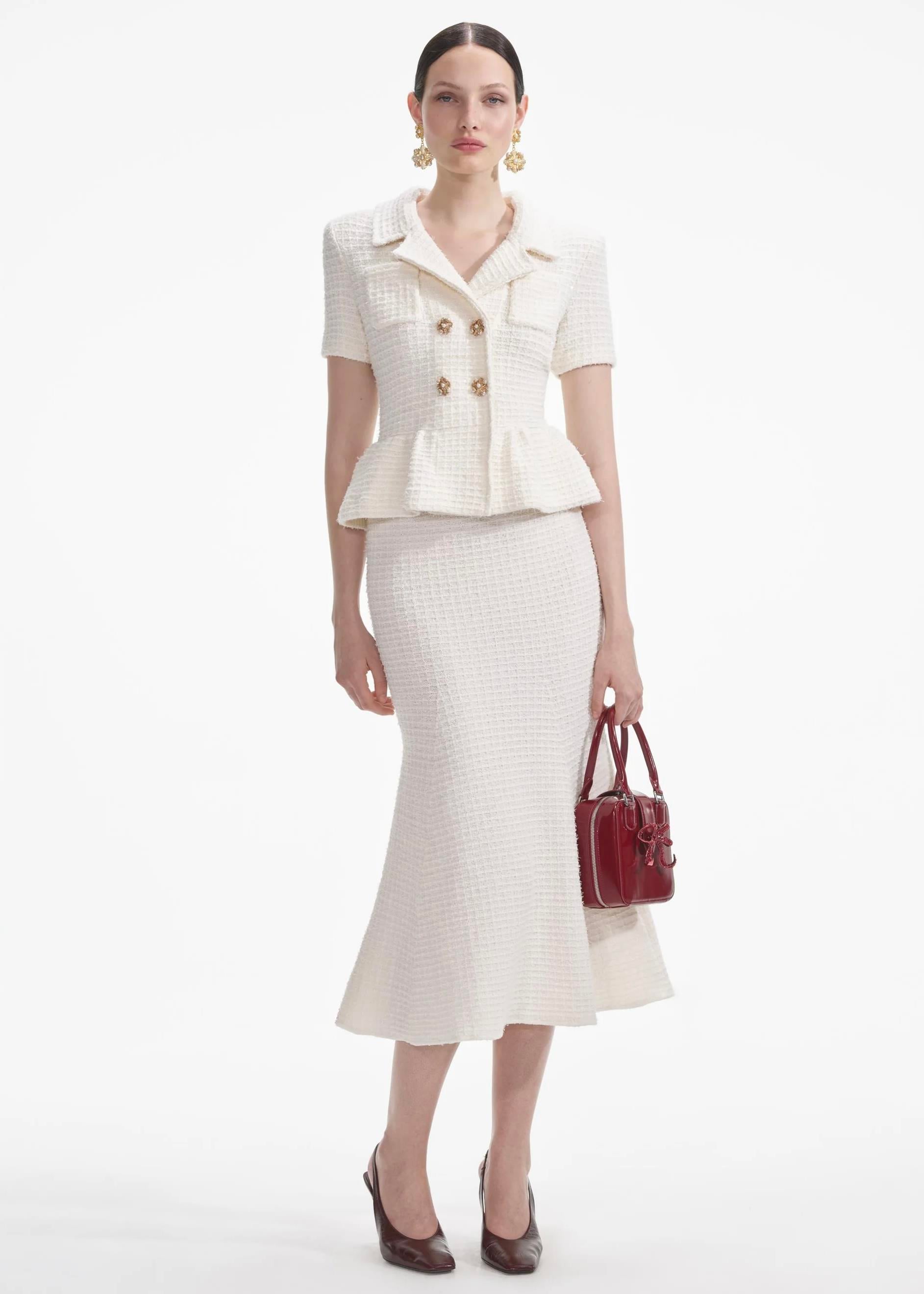 Kristal Düğme Detaylı Midi Triko Elbise