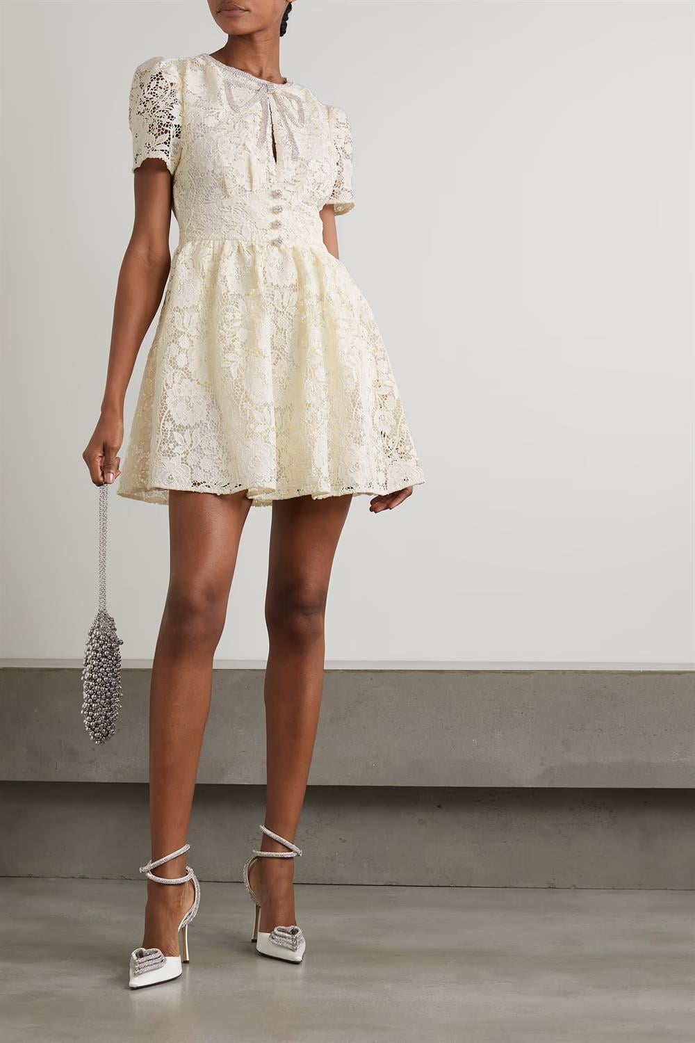 Kristal Taş Detaylı Mini Elbise