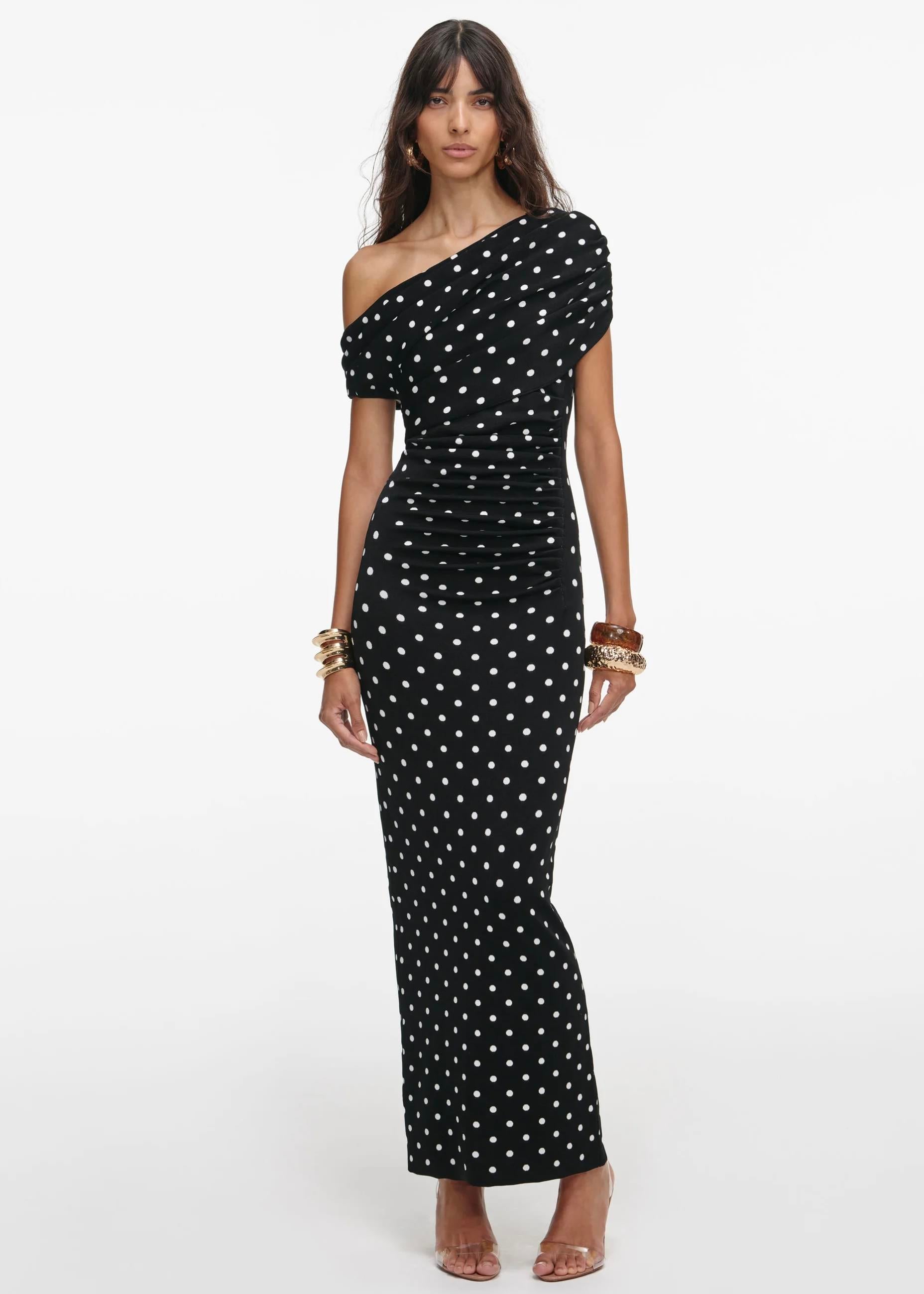 Puantiyeli Midi Elbise