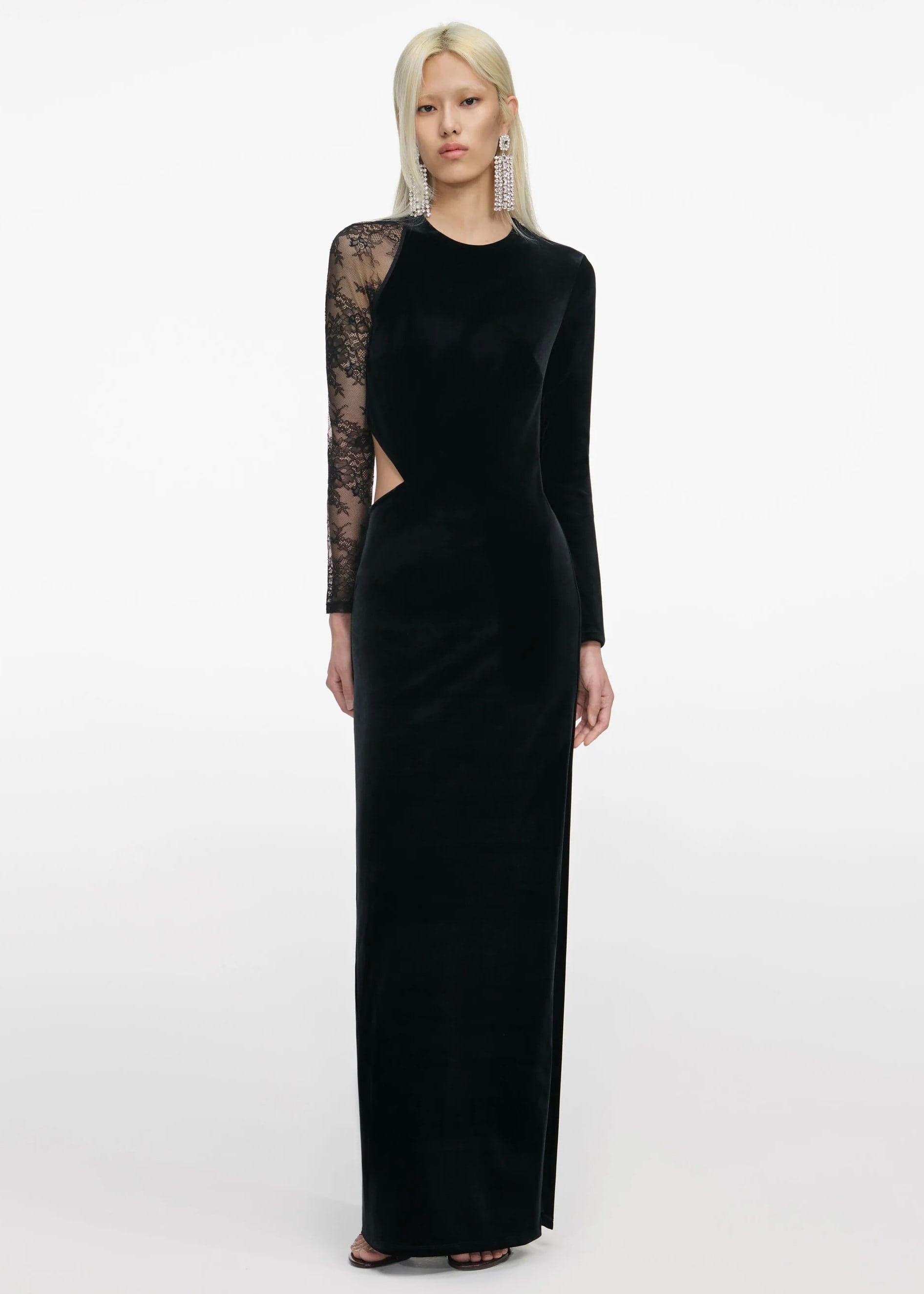 Sırt Dekolteli Siyah Maksi Elbise