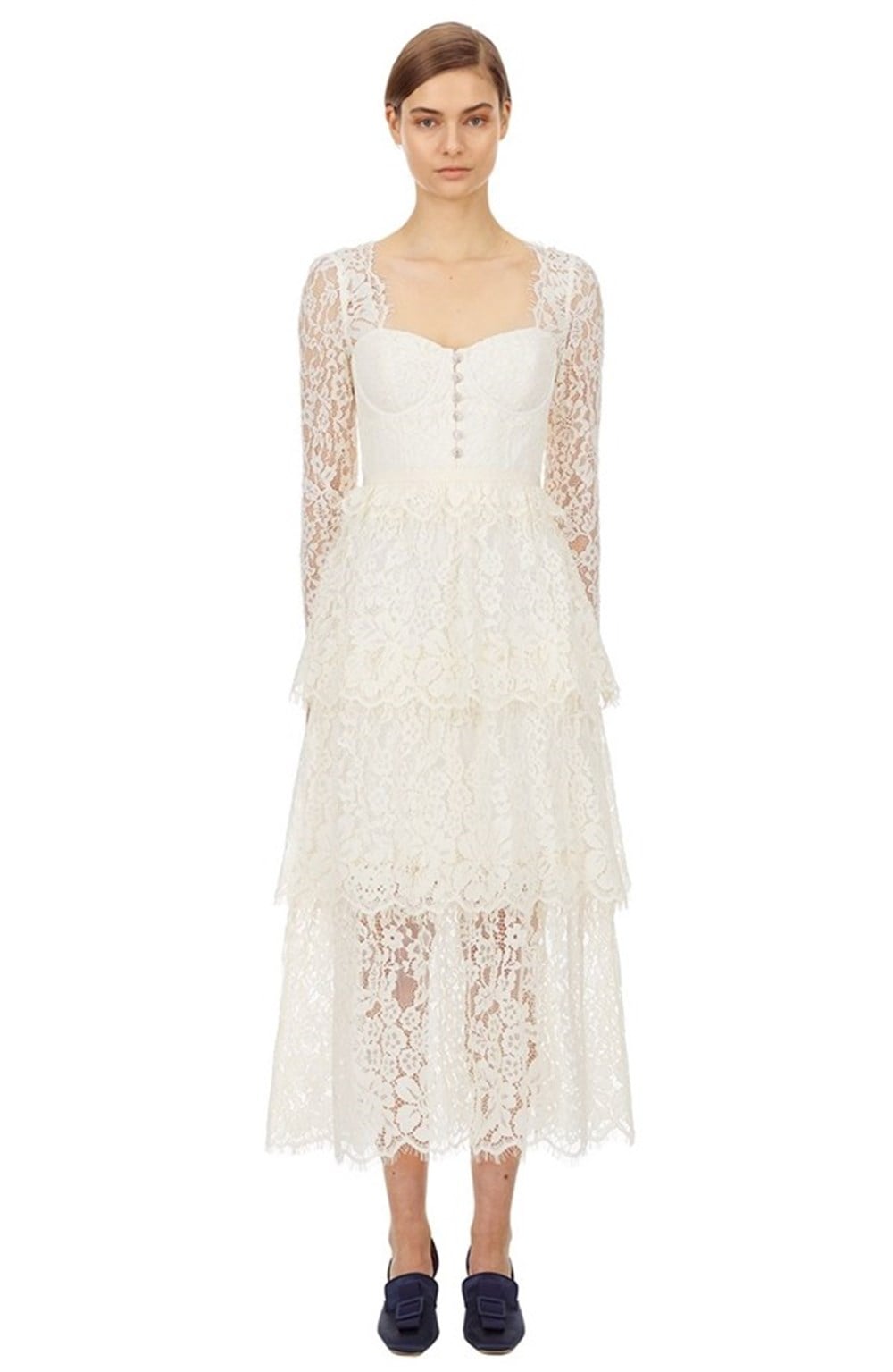 Tasarım Midi Dantel Elbise