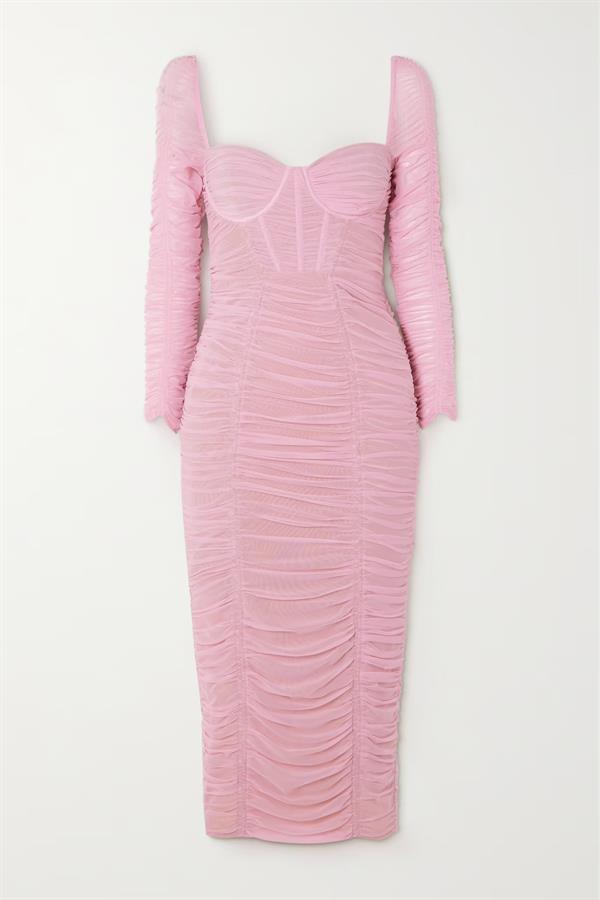 Pembe Midi Elbise