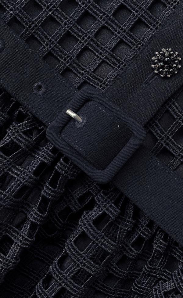 Siyah Dantel Mini Elbise