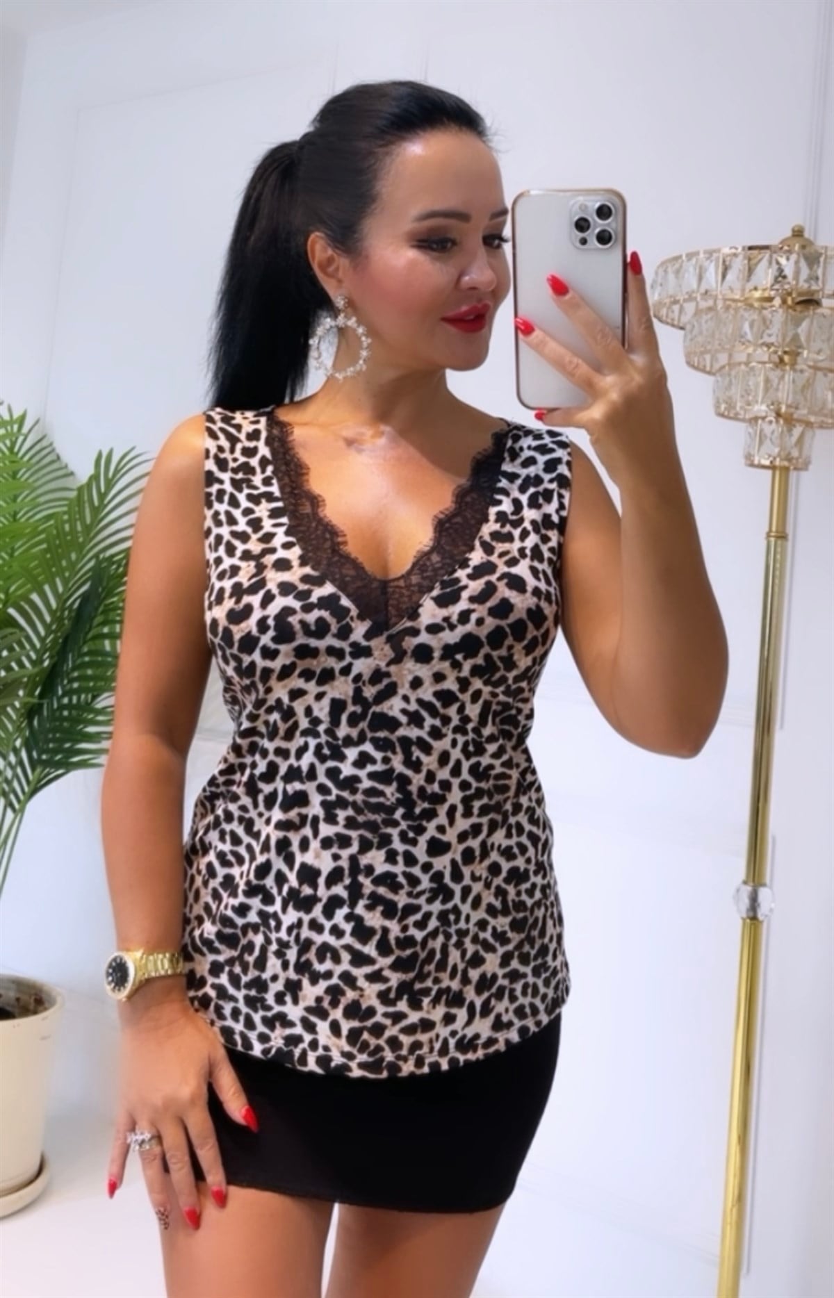 3694 LEOPAR V YAKA CANDY BLUZRFTGRFDGX