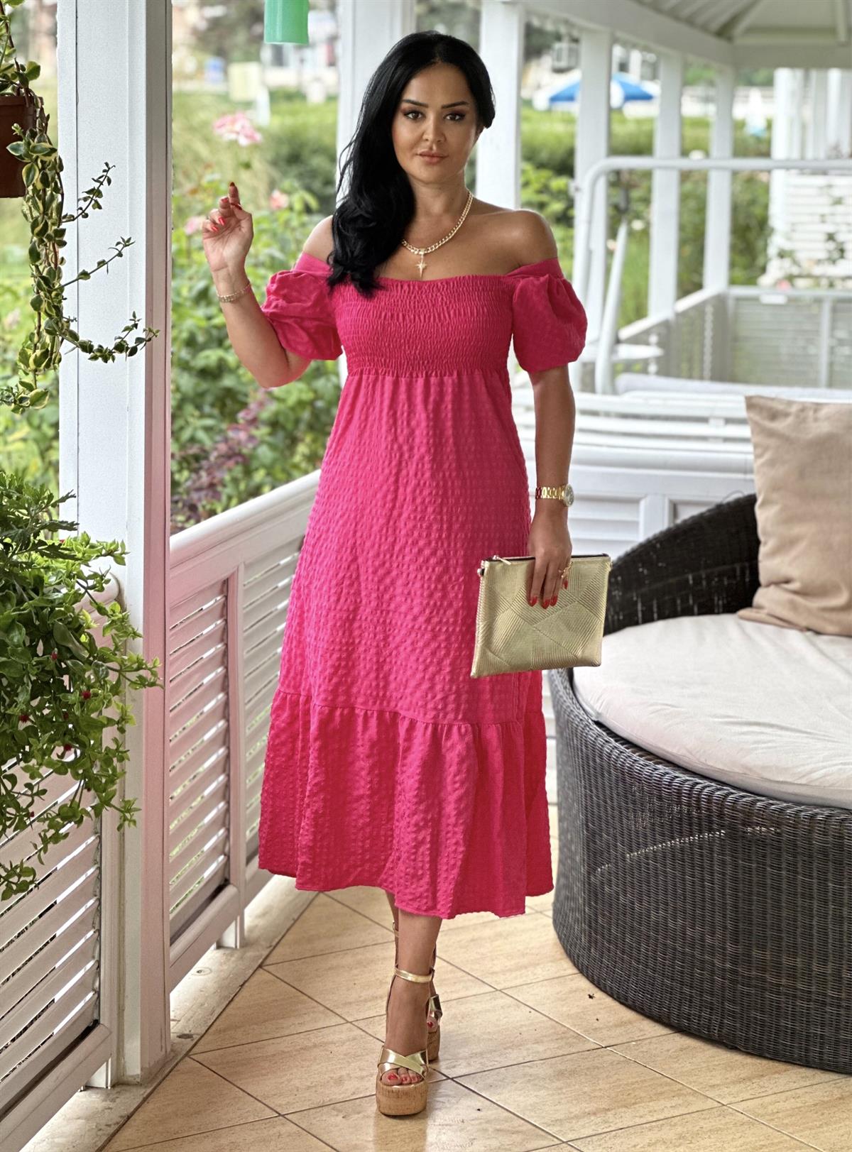 4150   Gofreli pembe elbisegfsdfsfsdggfds