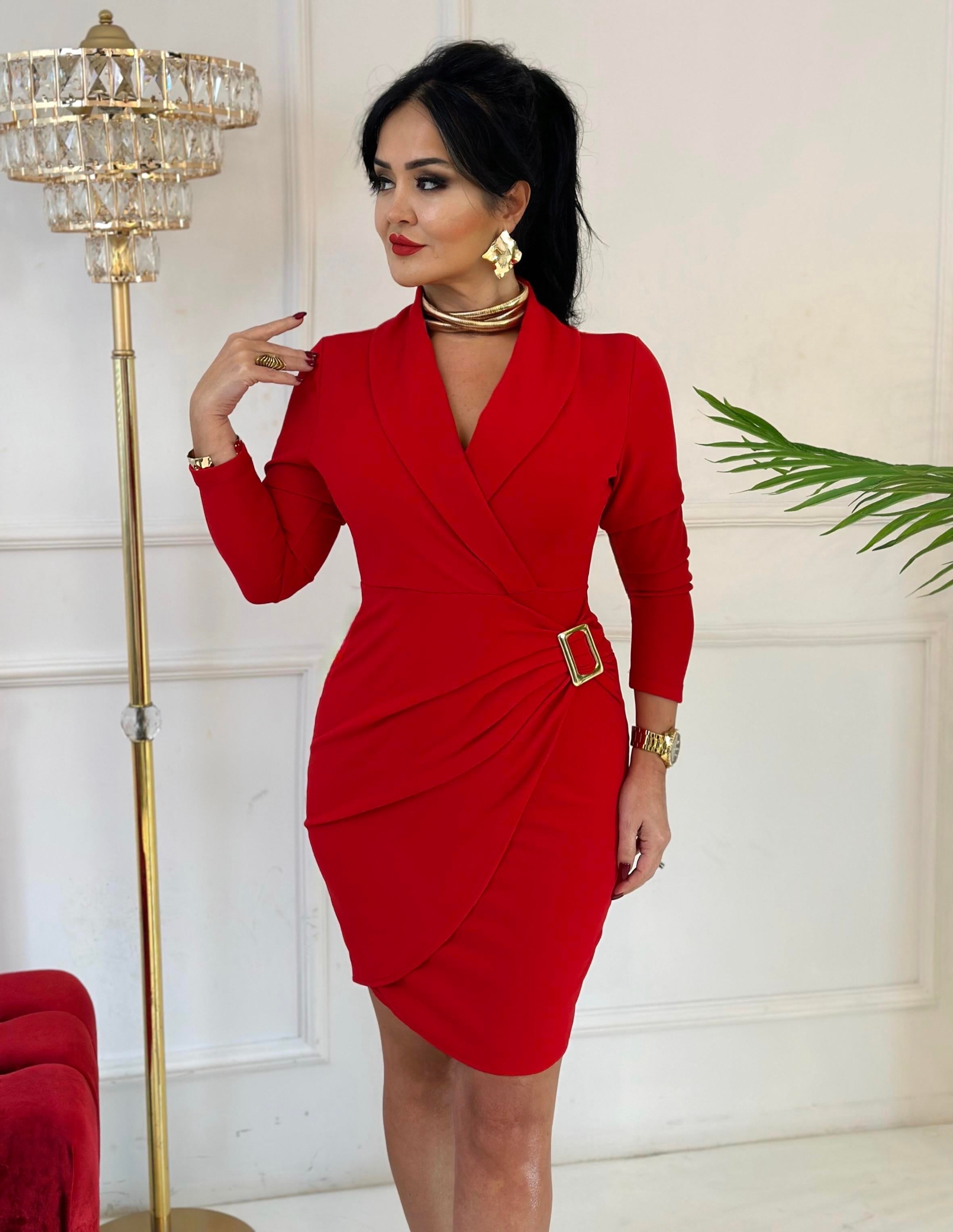 4342 Kırmızı toparlayıcı mini elbisehyshsywsyw