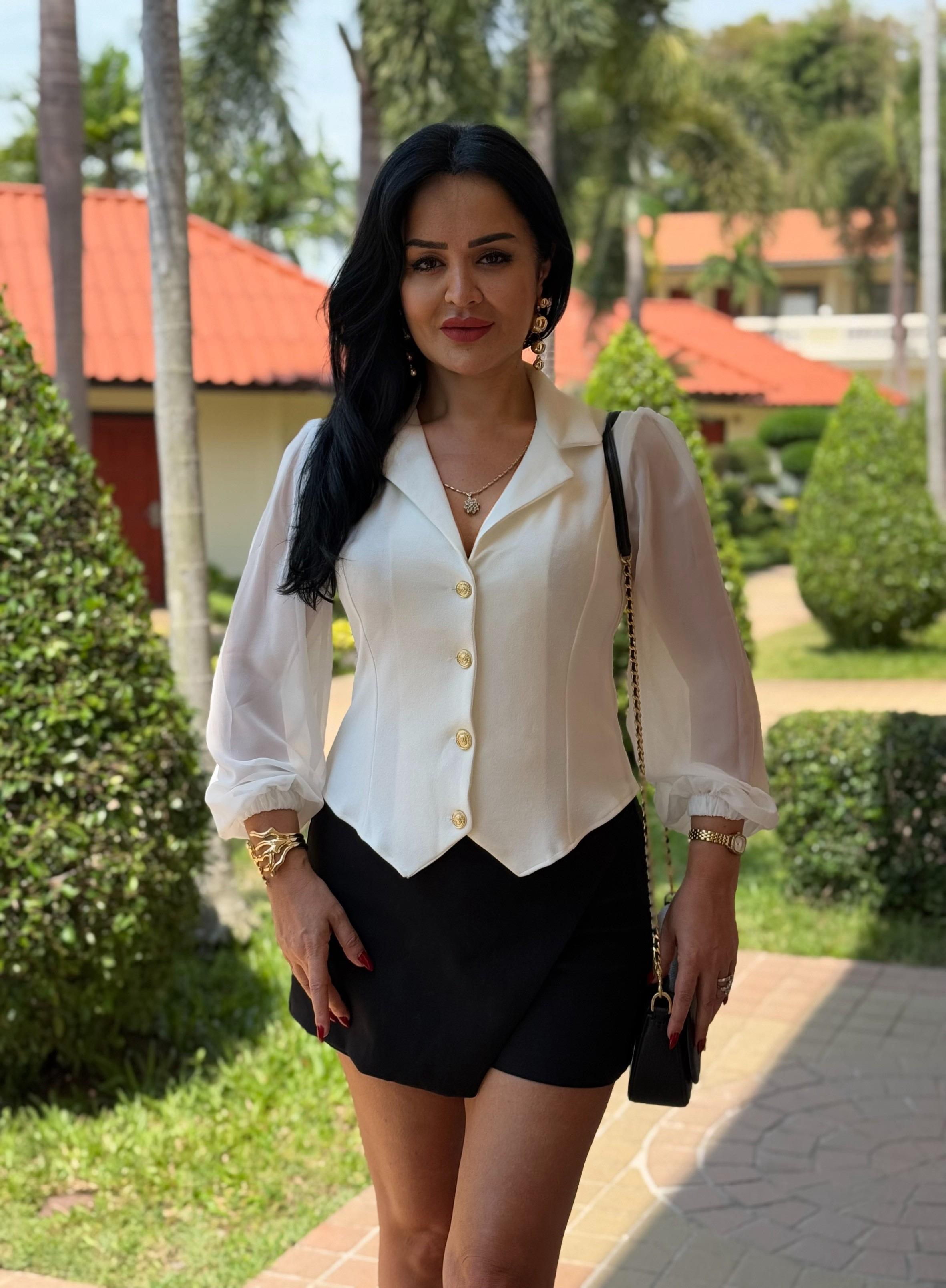 4703 Baleria   kolu şifon gömlek4703
