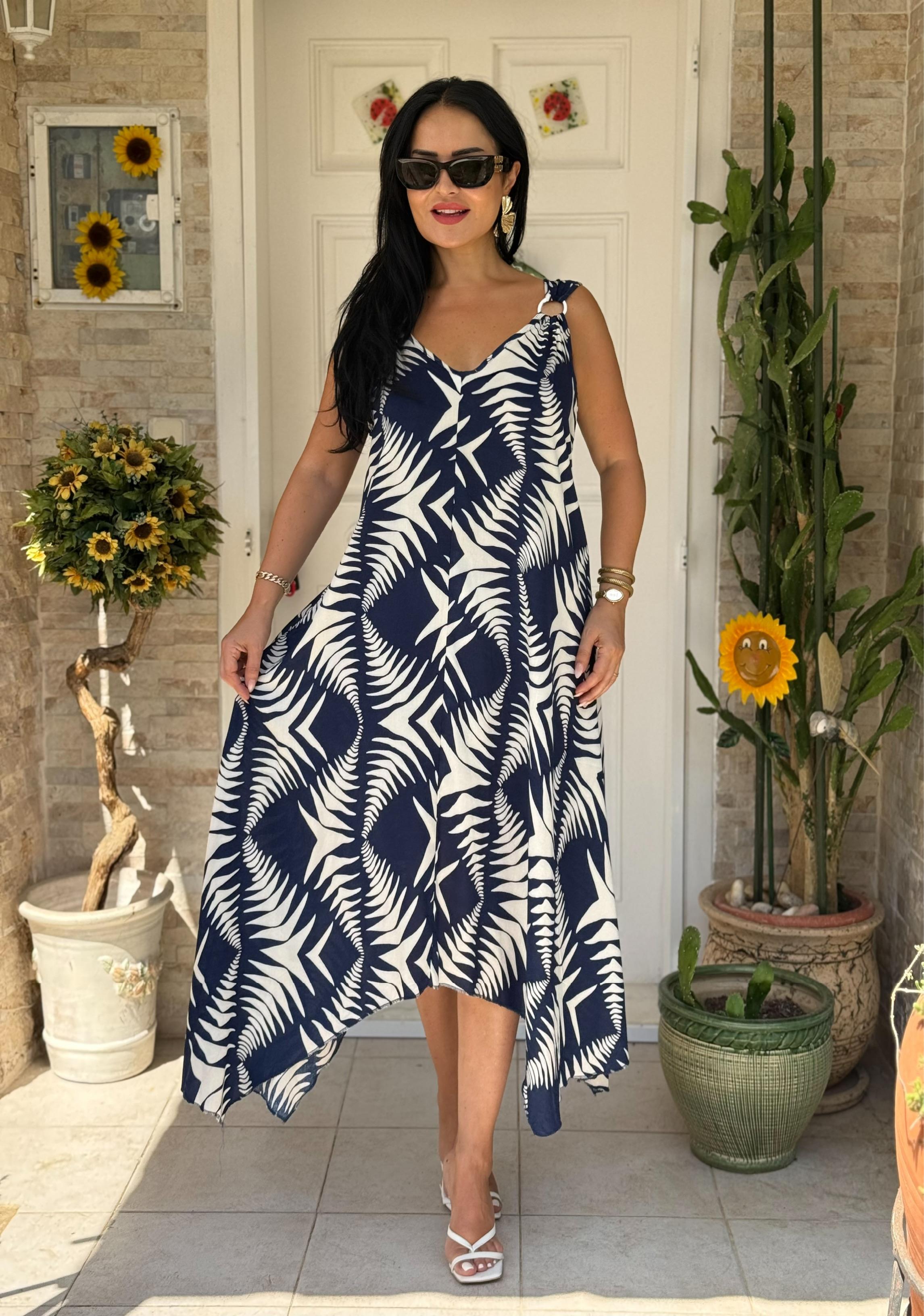 4819 Melina       halka detaylı elbise4819