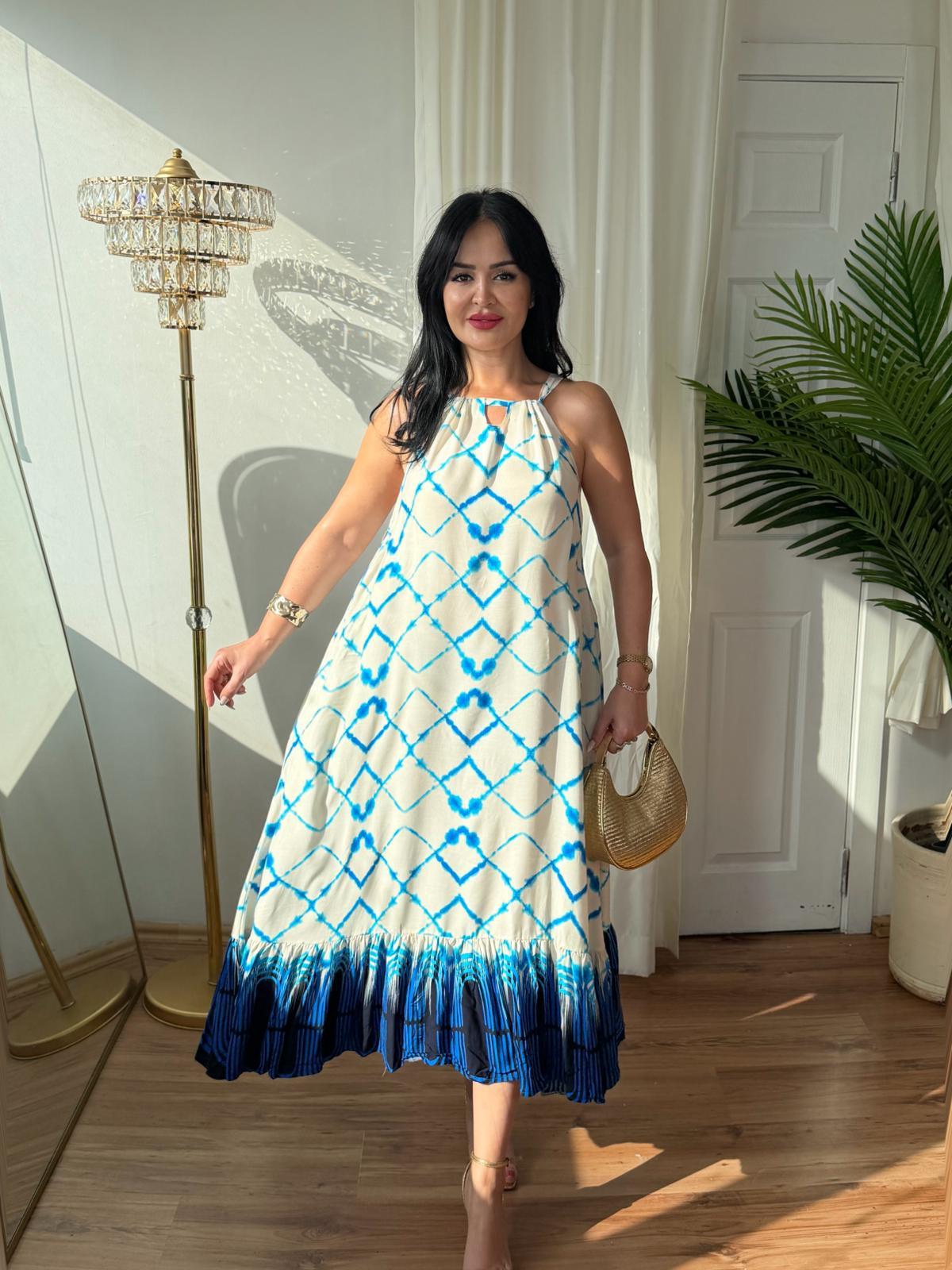 4823 Nore  halter  yaka elbise4823