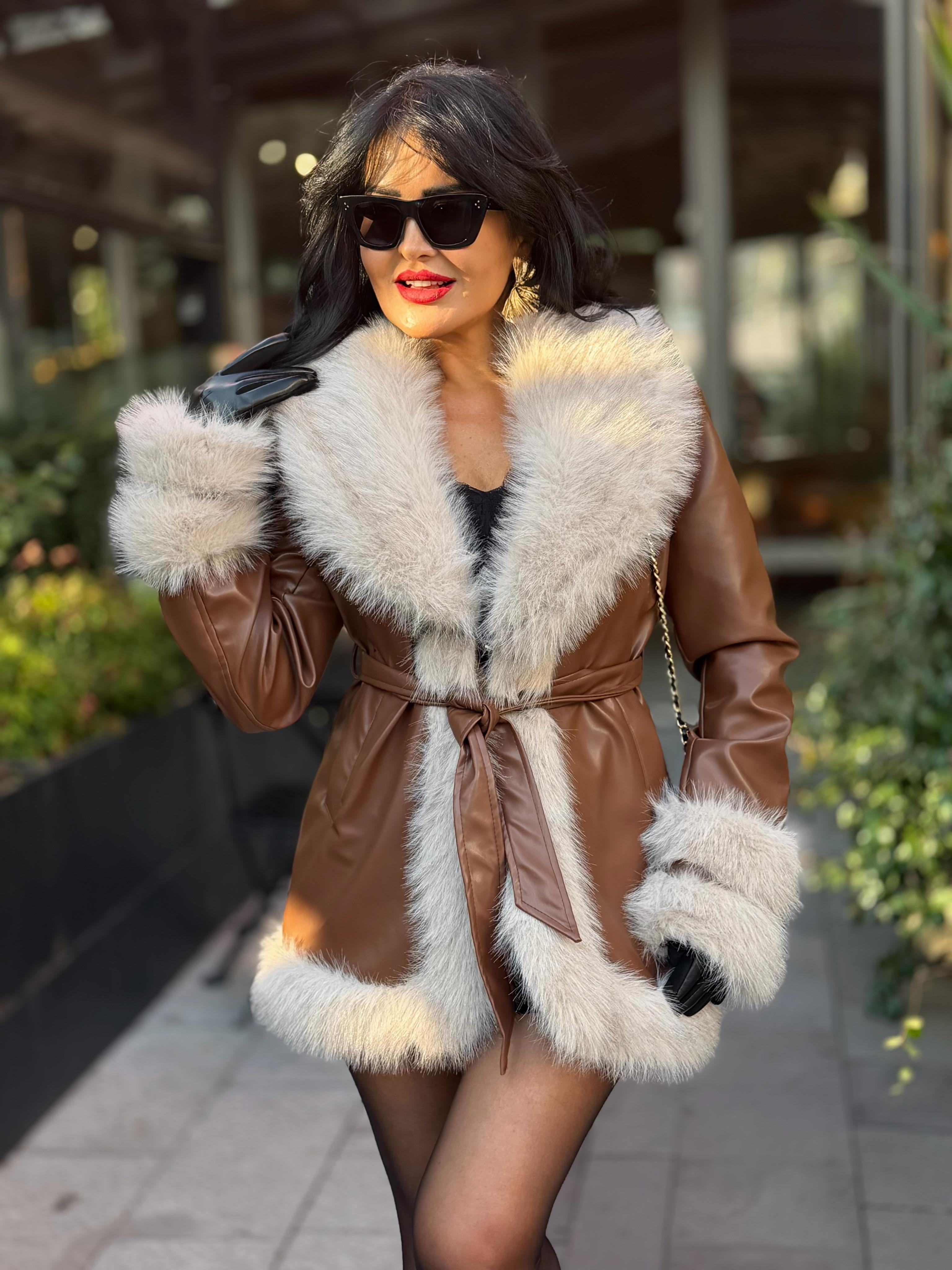 4879 Perry kahverengi deri ceket4879