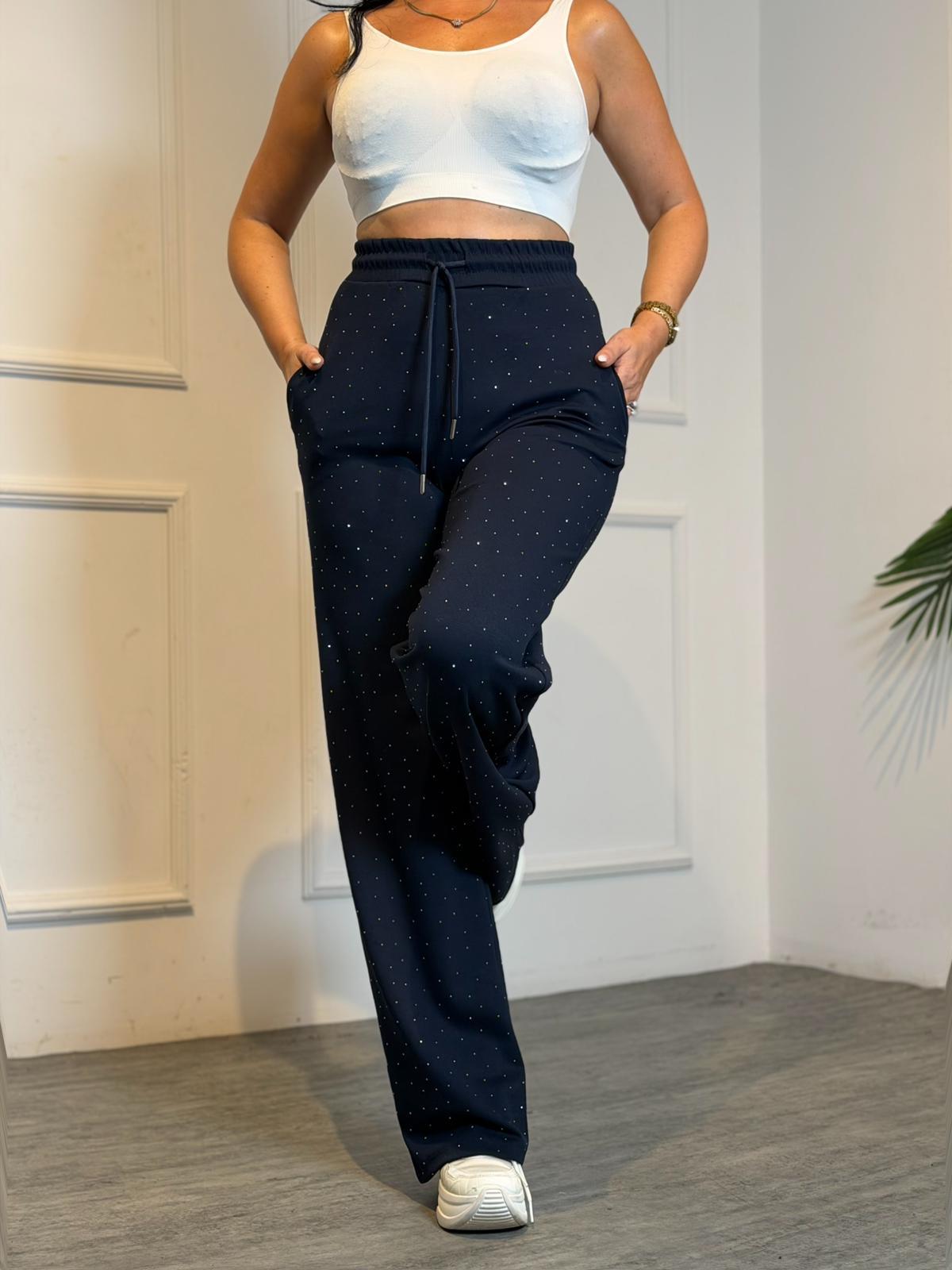 4947 Amelia taşlı lacivert eşofman4947