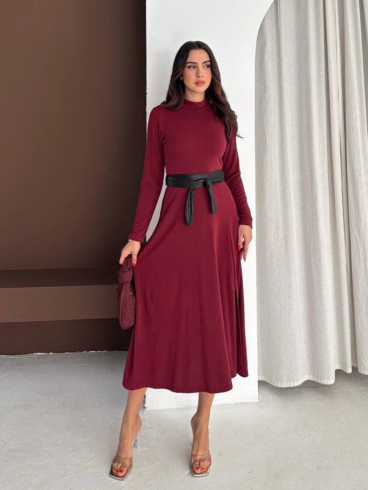 4963 Elian bordo elbise4963